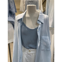 Two-piece set for women 2024 new spring and summer womens loose and versatile casual cardigan sun protection shirt shirt shorts suit