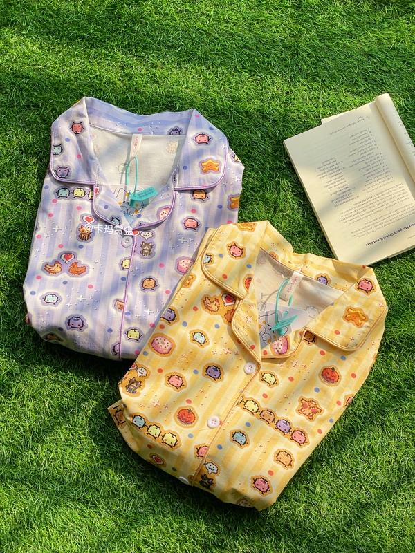 Star Valley Locals Love to Wear Purple and Yellow 95% Cotton Flannel Knitted Cotton Summer Loungewear Pajama Sets