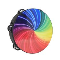 Customized Orff percussion instrument 8-inch tambourine kindergarten performance instrument accompaniment double row hand tambourine drum beat