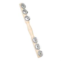 Customized single row of wooden six-bell plate cymbals for kindergarten music and dance accompaniment hand-operated bells for childrens musical enlightenment