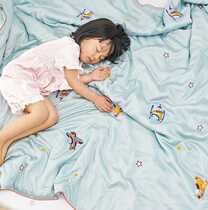 Cartoon Tencel childrens summer quilt baby soy fiber summer cooling quilt washable embroidered air conditioning quilt summer thin quilt