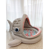 Childrens ocean ball pool inflatable castle baby swimming pool fence indoor wave pool home baby toy shark