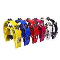 Double circle tambourine (purple color box) kindergarten teacher teaching aids childrens performance musical instrument KTV hand bell customization