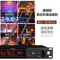 High-end true diversity microphone 1 drag 2 microphone U-segment FM high-end dedicated anti-howling home conference stage karaoke