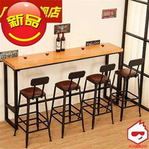 High-end home bar table commercial beverage shop bar table rectangular table personalized wear-resistant coffee shop long table