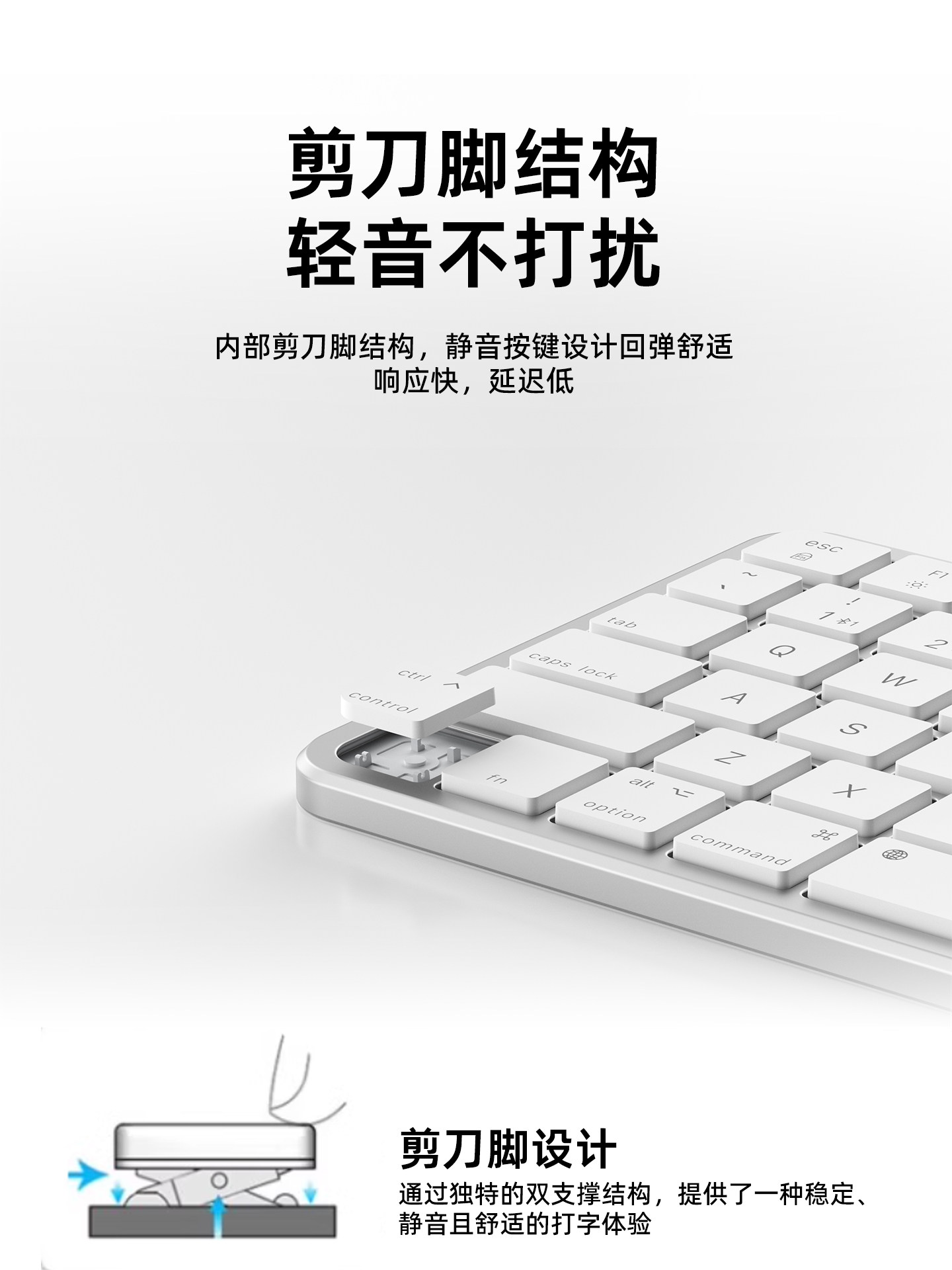 iPad Bluetooth Magic Keyboard Multi-System Devices Silent, Thin, Portable Office Quiet Compact Girls Computer Tablet Suitable for Mini6/Air4/5/10 Generation Apple Second Touch