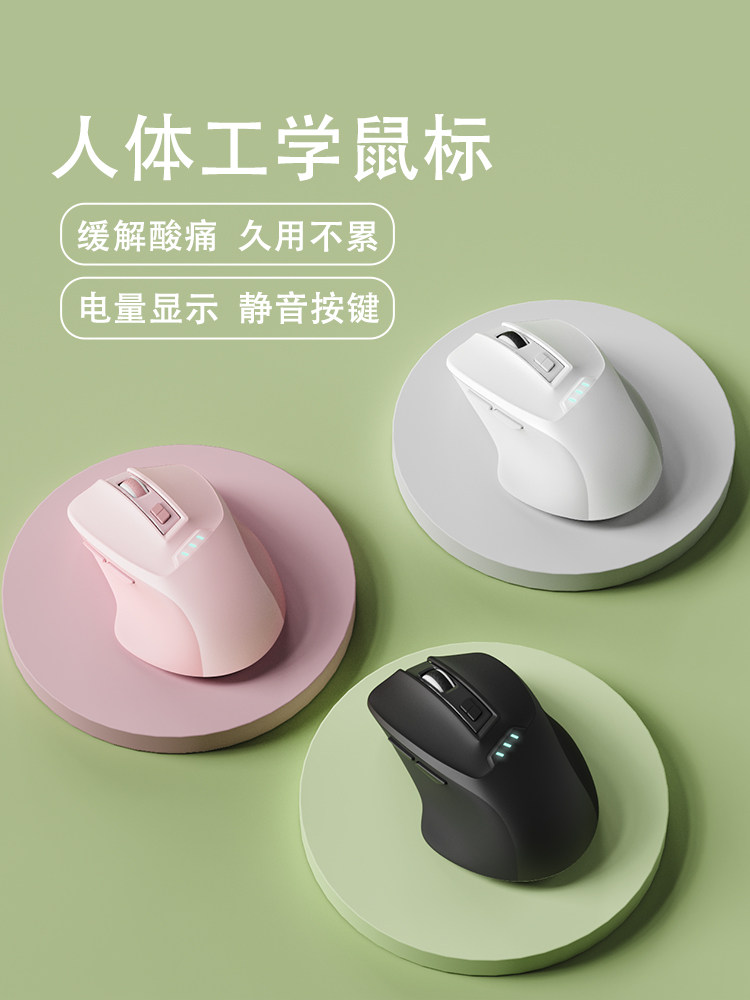 Ergonomic Mouse, Wireless, Bluetooth, Wired, High-Looking, Office-Friendly, Rechargeable, Silent Laptop