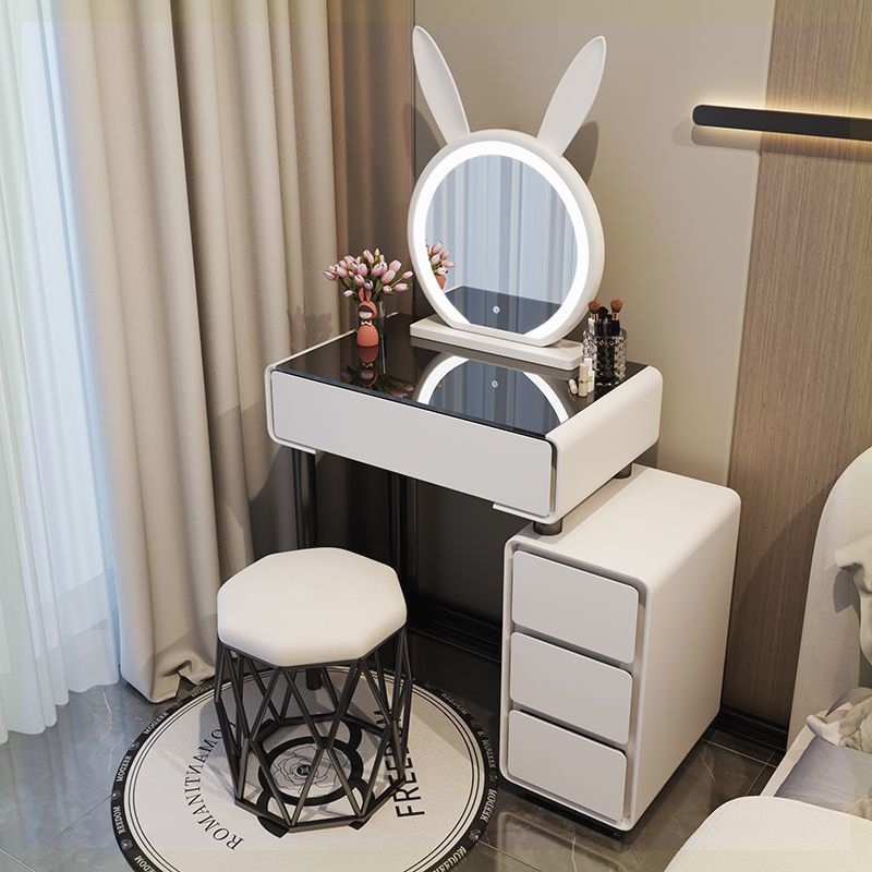 New Model of Small Apartment Dressing Table, Modern Minimalist Cream-Style Master Bedroom Dresser, Integrated Light Luxury Slate Makeup Table New Model of Small Apartment Dressing Table, Modern Minimalist Cream-Style Master Bedroom Dresser, Integrated Light Luxury Slate Makeup Table