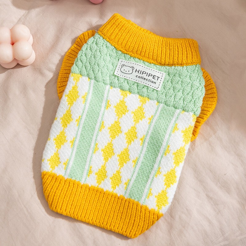 Dog Clothes, Autumn and Winter Warm Sweaters, Cute Knitted Sweaters with Shoulder Straps, Two-Legged Pet Clothes for Teddy, Bichon, and Cats