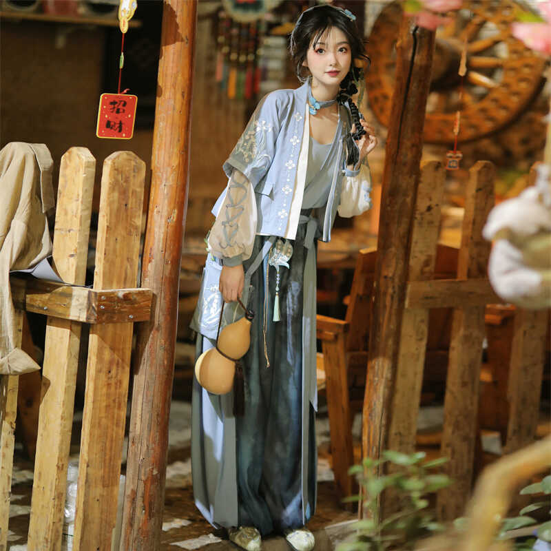 Qingchengge Original Hanfu for Women [Little Lily of the Valley] Modified New Chinese Style Cheongsam with Lantern Pants, Han Elements, Everyday Style