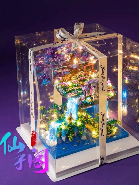 Fairy Pavilion Building Blocks 2026 New Model Peach Blossom Pond Architecture High-Difficulty Assembly Toy for Adults, Gift for Boys and Girls