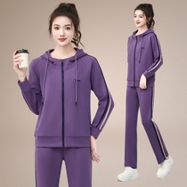 High-end hooded sweatshirt suit for women autumn European style small mans sports and casual wear a complete set of spring and autumn outfits