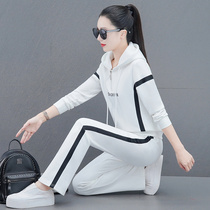 Sportswear suit for women spring and autumn 2023 new fashion loose age-reducing casual wide-leg pants running sweatshirt two-piece set
