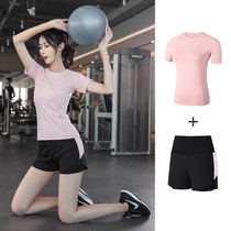 Badminton wear running sports suit womens summer tennis skirt quick-drying sexy mesh gym yoga wear short sleeves