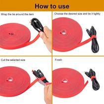 Highly adhesive back-to-back Velcro colorful nylon Velcro cable ties data cable storage cable management tape plant straps