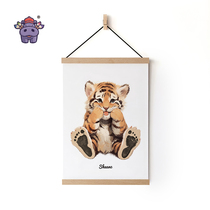 Baby tigers first birthday decoration creative footprint painting childrens hand and foot print decorative painting creative ritual souvenir gift