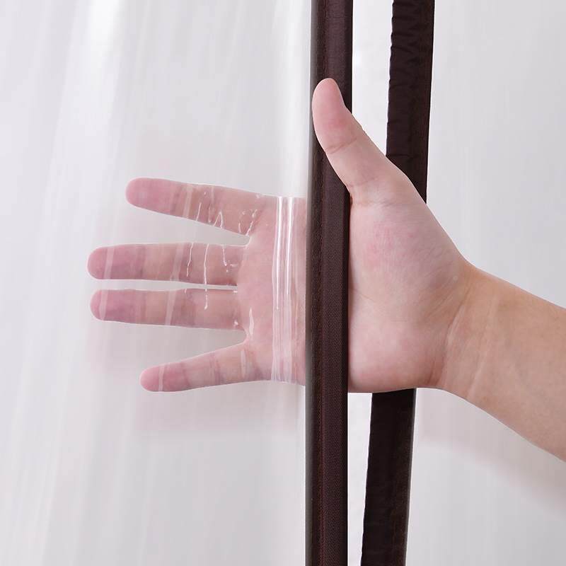 Air conditioning door blinds Anti-cold free punching Home transparent Soft door curtain Anti-mosquito partition Window Kitchen Curtain-Taobao