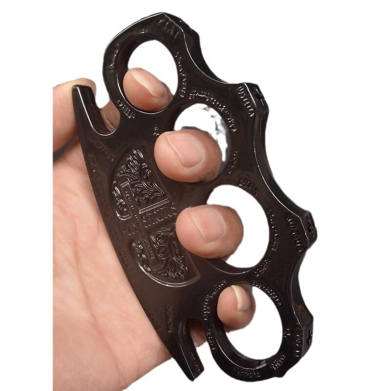 Outdoor strong metal weighted thickened finger tiger hand buckle boxing buckle camping defense ring boxing glove ring boxing broken window
