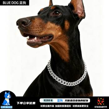 Doberman Pet Cuban Necklace Dog Cat Collar Gold Chain French Bulldog Golden Retriever Dog Chain Teddy Accessories
