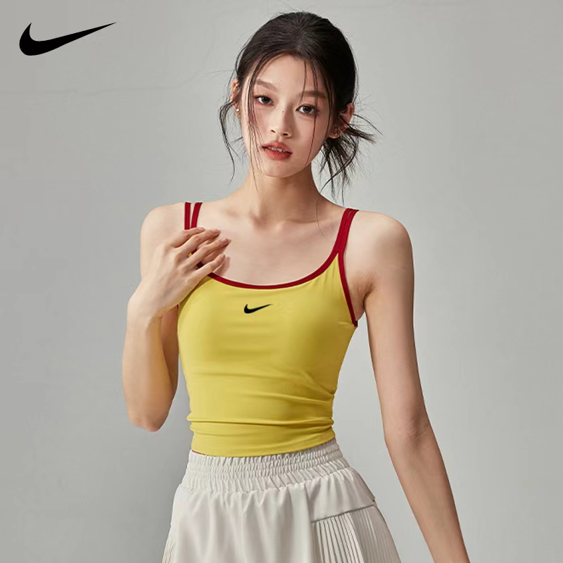 Nike Sports Bra Women's Yoga Pilates Training Wear All-In-One Beautiful Back Camisole Fitness Bra