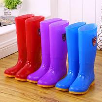 High-top rain boots waterproof shoes bucket rain boots rubber shoes long overshoes water boots for women adult fashion car wash anti-slip summer