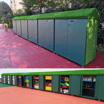 Kindergarten outdoor graffiti cabinet outdoor rain-proof storage cabinet childrens toy cabinet with door and wheels equipment storage rack