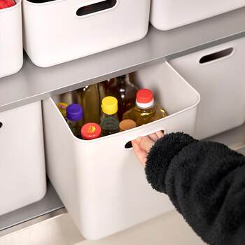 Storage box plastic without lid raised wardrobe storage box kitchen utensils debris classification home desktop finishing solid color