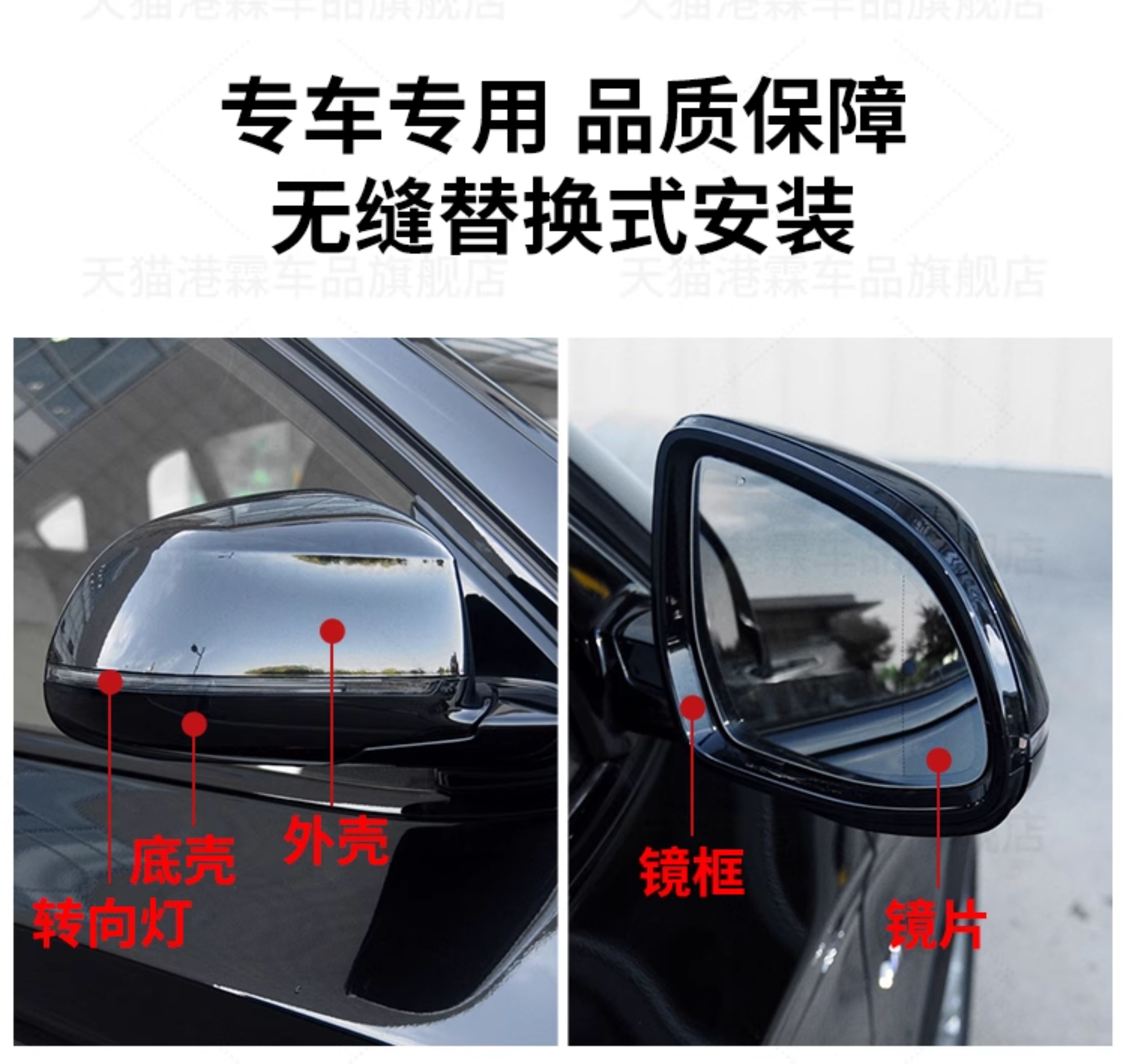 X3 F25Lci X4 F26 X5 F15 X6 F26 Rearview Mirror, Reflector, Housing, Mirror Frame, Turn Signal Light