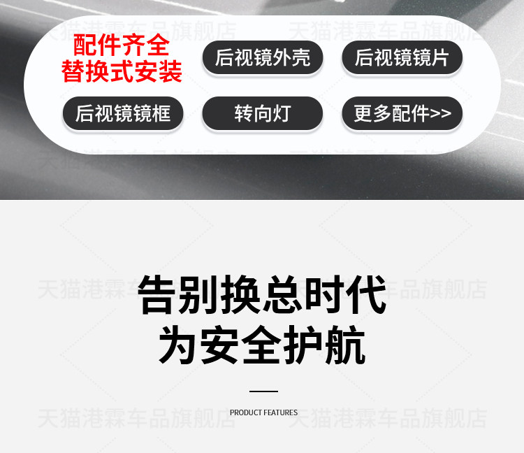 Suitable for Ford Explorer Rearview Mirror Housing 20-26 Models, Reversing Mirror Frame, Reflector Base Housing