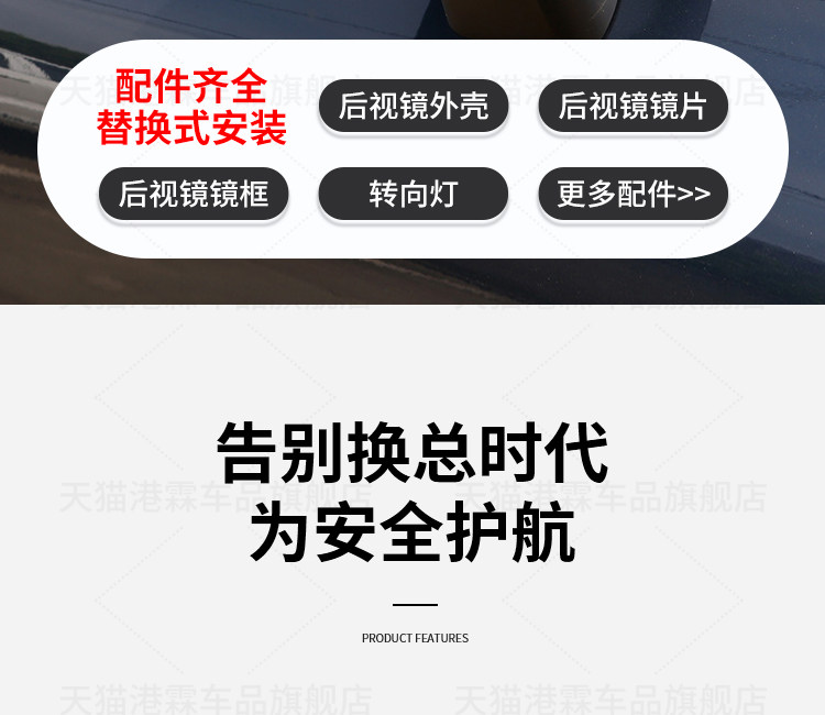 Applicable to 18-23 Volvo XC60 rearview mirror housing V90 rearview mirror housing imported XC90 lens turn signal