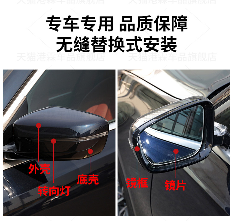 Suitable for 19-25 Models of Bmw 3 Series G20 G28 Rearview Mirror Housing I3 Rearview Mirror Lens Turn Signal Mirror Frame Bottom Shell