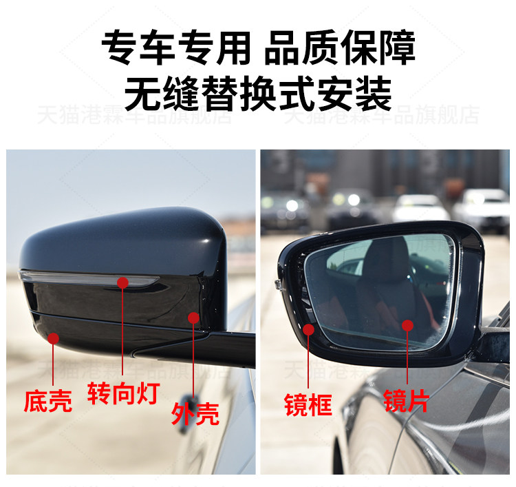 F20 F22 F30 F35 F36 E84 Rearview Mirror Housing X1 Mirror Frame 1234 Series Turn Signal Housing Rear Cover