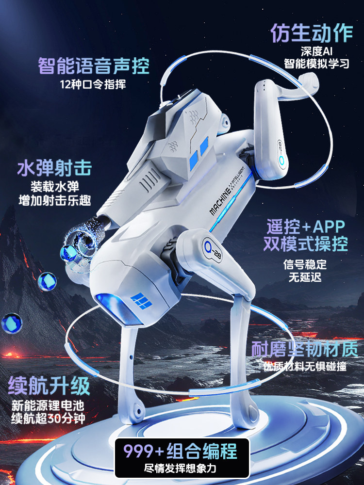 Boy's Birthday Gift Kidsren's Intelligent Remote Control Robot Dog 2025 New Mechanical Ai Artificial Programmable Toy