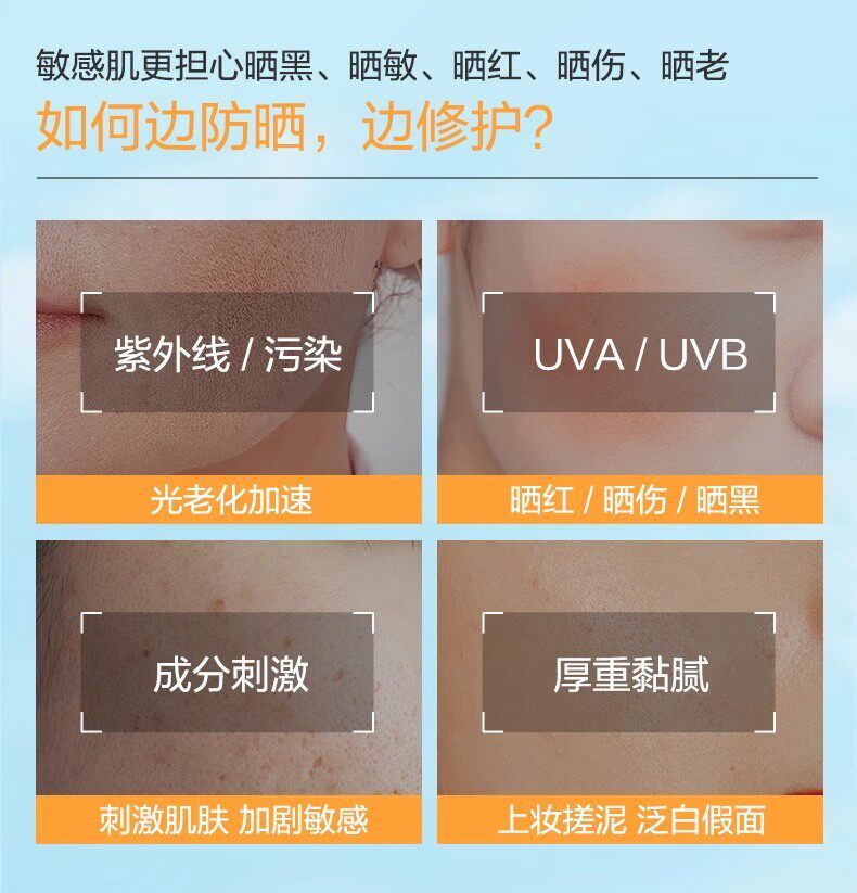 【香港直郵】 薇諾娜 第二代清透防曬霜50g 【最新版】敏感肌專用|SPF48 PA+++|舒緩修護|0酒精0香精|醫美級防曬霜