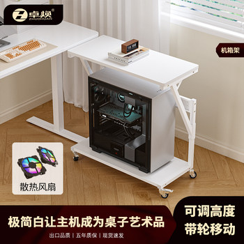 White computer host bracket cooling fan base