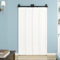 Folding door barn door hanging rail track accessories full set of Nordic hardware kitchen door partition sliding door sliding door slide rail