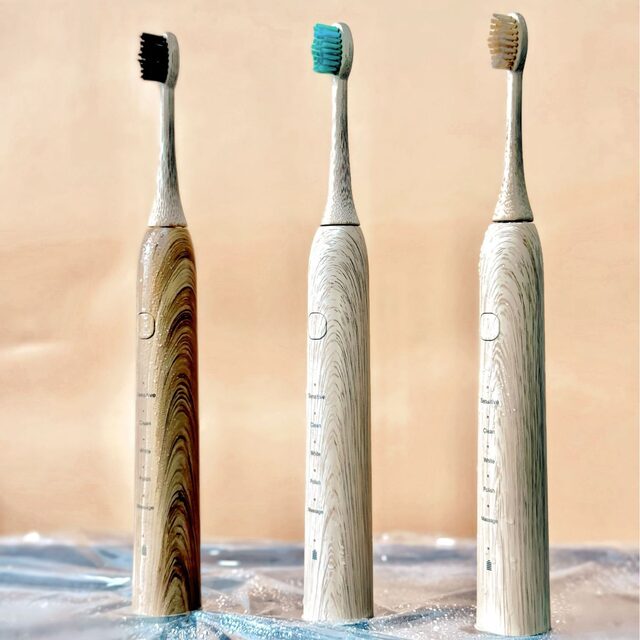 New Electric Bamboo Toothbrush, Environmentally Friendly Soft-Bristle Smart Sonic Electric Toothbrush, Bamboo Electric Toothbrush, Bamboo Toothbrush