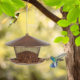 Outdoor Squirrel-Proof Weather-Resistant Metal Hanging Bird Feeder for Rooftop Garden and Courtyard Decoration