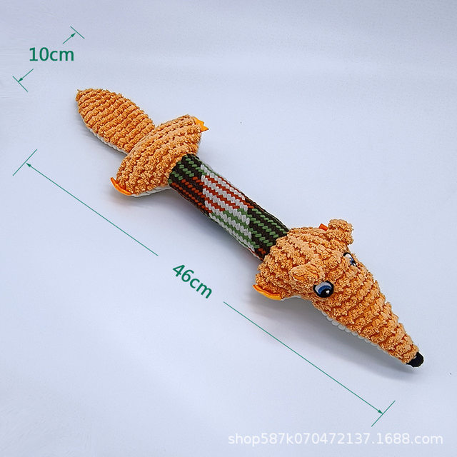 Pet Sound-Making Toy, Dog Chew Knot Toy, New Product for Teeth Grinding and Cleaning, Crocodile Fox Plush Toy