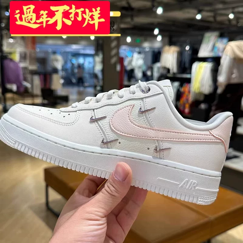 Кроссовки Nike Air Force1 женские Platinum Four Hook AF1 Air Force No. 1 низкие FV3654-111