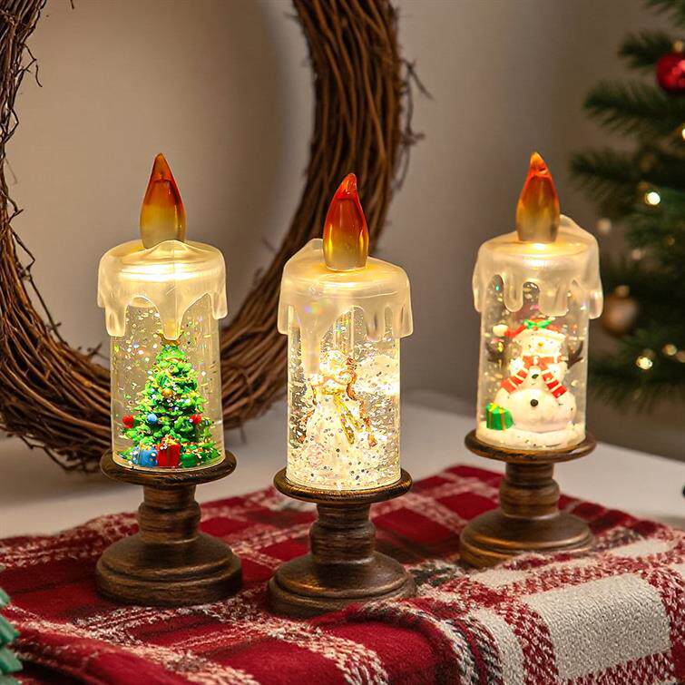 LED Snow Globe Candle Lamp: Flameless Glitter Swirl - Product image 8