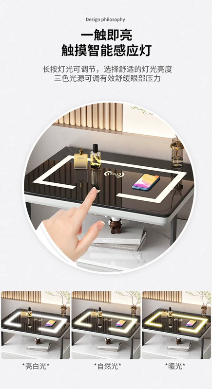 đôn đầu giường Hiện Đại Đơn Giản Thông Minh Đầu Giường Đèn Sang Trọng Cao Cấp Gỗ Chắc Chắn Nhỏ Bàn Đầu Giường Nhà Phòng Ngủ Sáng Tạo Tủ Đơn Giản tủ đầu giường 3 ngăn dau giuong