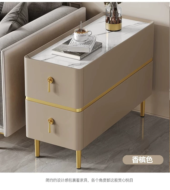 Sofa phòng khách tủ bên tủ bên đơn giản hiện đại chắc chắn gỗ bên bàn bàn nhỏ siêu hẹp ánh sáng sang trọng cao cấp tủ bảo quản tab đầu giường gỗ tự nhiên tab đầu giường tronxi