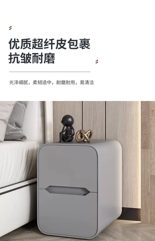 mua tủ đầu giường Kem phong cách bàn cạnh giường ngủ nhà nhỏ phòng ngủ có giá để đồ đơn giản, hiện đại bàn đầu giường 2024 tủ bảo quản mới tủ để đầu giường bàn nhỏ đầu giường