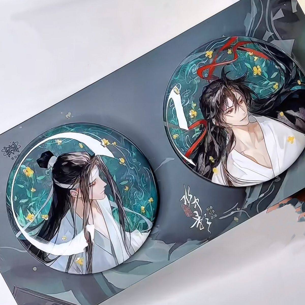 魔道祖师周边水中影系列蓝忘机魏无羡吧唧徽章胸针礼物自制送人评价- 淘宝网