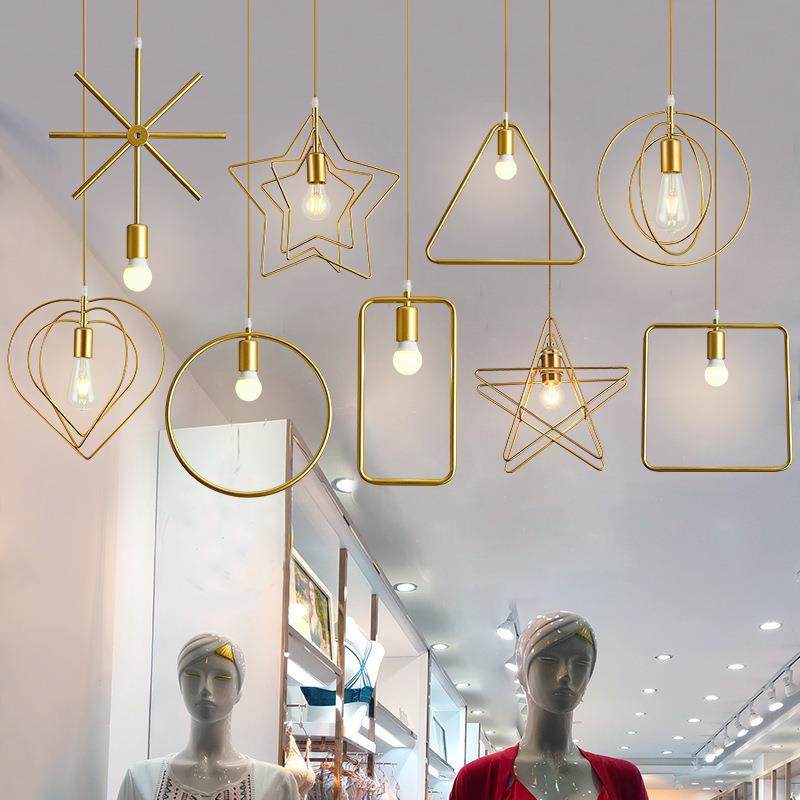 Hot selling Nordic clothing store chandelier window cashier creative personalized women's clothing internet celebrity shop commercial bar decorative lamp