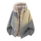 Mountain eagle hooded cotton coat men's winter velvet thickened fur collar jacket youth workwear cold protection jacket