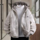 Fleece-Lined Thickened Men's Winter Jacket, American Retro Hooded Jacket for Men and Teenagers, Casual Warm Winter Parka