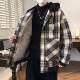 Detachable Hooded Jacket for Men, Autumn and Winter, New Style, Thickened with Fleece, Plaid Jacket, Loose Fit, Windproof Cotton Coat