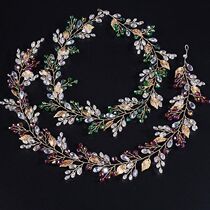 Gold Wedding Headpieces for Bride Handmade Bridal Headband w